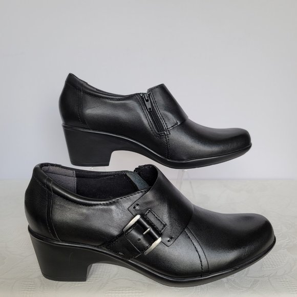 CLARKS Genette Vista Slip-On Leather Shoes- Black color- Women's Size 9.5M - Picture 9 of 14